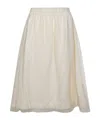Fabiana Filippi Sheer Overlay Elastic Waistband Midi Skirt In White