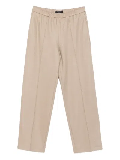 Fabiana Filippi Elasticated-waistband Front-creases Straight Trousers In Neutral