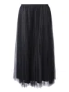 Fabiana Filippi Tulle Gathered Midi Skirt In Black