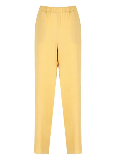 Fabiana Filippi Elasticated Waistband Straight Crepe Trousers In Orange