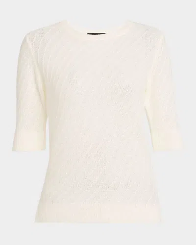 FABIANA FILIPPI ELBOW-SLEEVE CREWNECK SEQUIN SWEATER