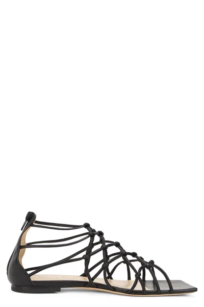 Fabiana Filippi Elegant Black Low Sandal, Summer And Elegant.