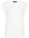 Fabiana Filippi Elegant Viscose Blend Top With Sleek Design And Cap Sleeves In White