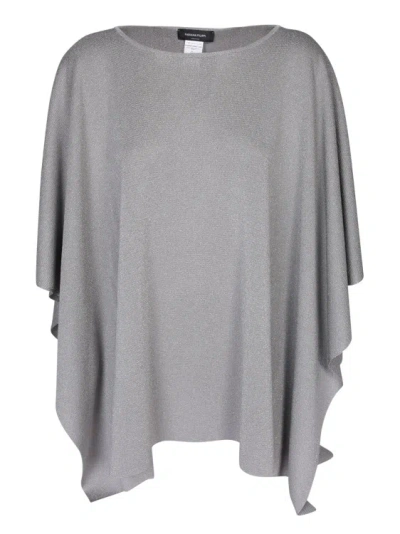 Fabiana Filippi Elegant Cape With A Delicate Shimmer In Grey