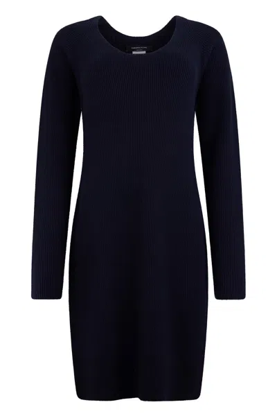 Fabiana Filippi Elegant Dark Blue Dress With Long Sleeves Versatile