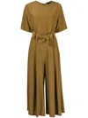 Fabiana Filippi Belted Cropped Jumpsuit In Green