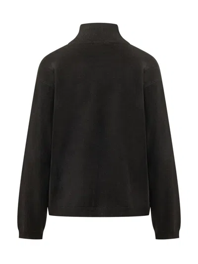 Fabiana Filippi Elegant Knit Sweater With Luxe Details In Nero