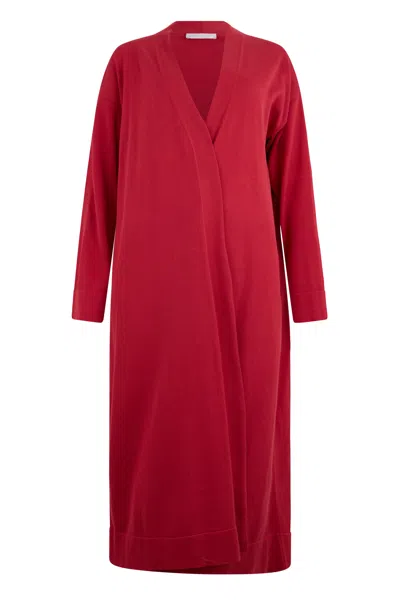 Fabiana Filippi Elegant Long Red Dress V-neck