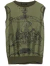 Fabiana Filippi Platinum Vest Top With Printed Twill On The Front In 6157