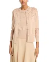 Fabiana Filippi Crewneck Sequin Degrade Cardigan In Beige Over