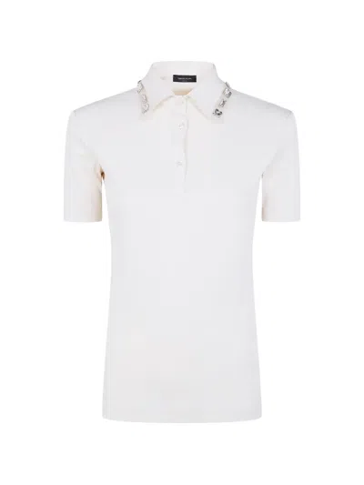 Fabiana Filippi Embellished Collared Polo Top In White