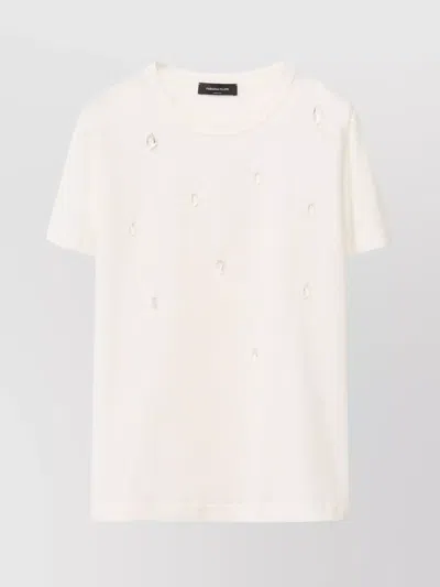 FABIANA FILIPPI EMBELLISHED CREW NECK SHORT SLEEVE TOP