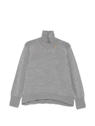 Fabiana Filippi Embellished High-neck Sweater In Gray