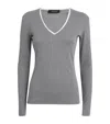 Fabiana Filippi Crewneck Knitwear Contrast Trim In Gray