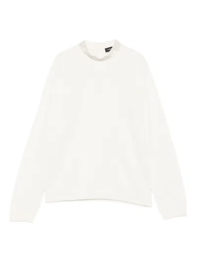 Fabiana Filippi Embellished-neckline Long-sleeve Sweater In Neutral