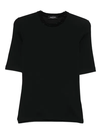 Fabiana Filippi Short Sleeve Top Featuring Sequin Detail In Black