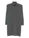 Fabiana Filippi Embellished-neckline Turtleneck Mini Dress In Gray