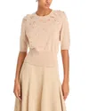 Fabiana Filippi Crewneck Sequin Degrade Sweater In Beige Over