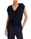 Fabiana Filippi Cotton And Linen Vest With Sequins In Dark Blue