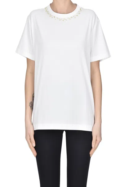 Fabiana Filippi Embellished T-shirt In White
