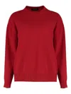 Fabiana Filippi Embellished Wool Cashmere Sweater In Burgundy