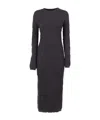 Fabiana Filippi Merino Wool Knit Dress With Embossed Effect In Black