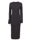 Fabiana Filippi Merino Wool Knit Dress With Embossed Effect In Gray