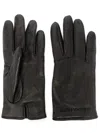 Fabiana Filippi Embroidered-logo Leather Gloves In Black