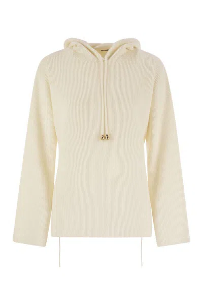 FABIANA FILIPPI FABIANA FILIPPI ENGLISH RIBBED HOODED SWEATER