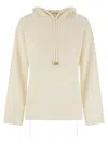 Fabiana Filippi English Ribbed Hooded Sweater In White