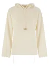 Fabiana Filippi English Ribbed Hooded Sweater In Gray