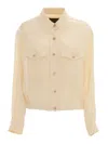 Fabiana Filippi Bomber Jacket With Front Pockets And Diamond Thread In White