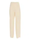 Fabiana Filippi Enver Satin Trousers With Elastic Waistband,filo Diamante In Neutral