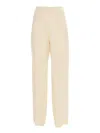 Fabiana Filippi Enver Satin Trousers With Elastic Waistband,filo Diamante In White