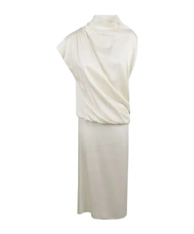 Fabiana Filippi Envers Satin Dress In Neutral
