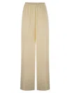 Fabiana Filippi Ever Satin Trousers With Diamond Thread In Vanilla