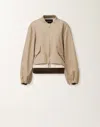 Fabiana Filippi Extra-fine Twill Bomber Jacket In Neutral