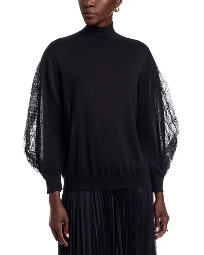 Fabiana Filippi Fabiana Cashmere & Silk Mock Collar Sweater In Black