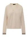 Fabiana Filippi Beige V-neck Sweater In Neutral
