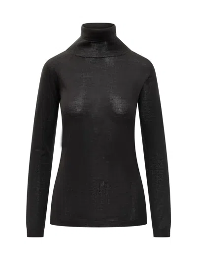Fabiana Filippi Black Turtleneck Sweater Slim Fit