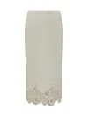 Fabiana Filippi Ivory Skirt With Lace Hemline In Neutral