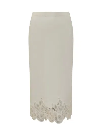 Fabiana Filippi Ivory Skirt With Lace Hemline In Neutral