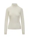 Fabiana Filippi Turtle Neck Slim Fit Sweater In White
