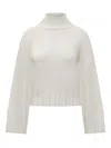 Fabiana Filippi Ribbed Knit Turtleneck Sweater In White