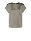 Fabiana Filippi Satin Top Sleeves Keyhole Back In Gray
