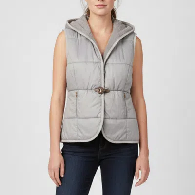 Pre-owned Fabiana Filippi Fabiana Fillipi Grey Quilted Nylon Hooded Vest M