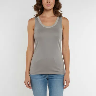 Pre-owned Fabiana Filippi Fabiana Fillipi Grey Rib Knit Tank Top S In Gray