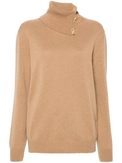 Fabiana Filippi Fabula-buttons Cashmere Sweater In Brown