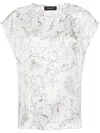 Fabiana Filippi Fabula-print Silk Satin Blouse In White