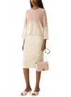 Fabiana Filippi Faded Platinum Gauzed Short Sleeve Cape In Pink In Pink